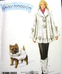 3926 DK FAUX FUR COAT,BOOT COVERS,DOG COAT SZS PATTERN XS-XL